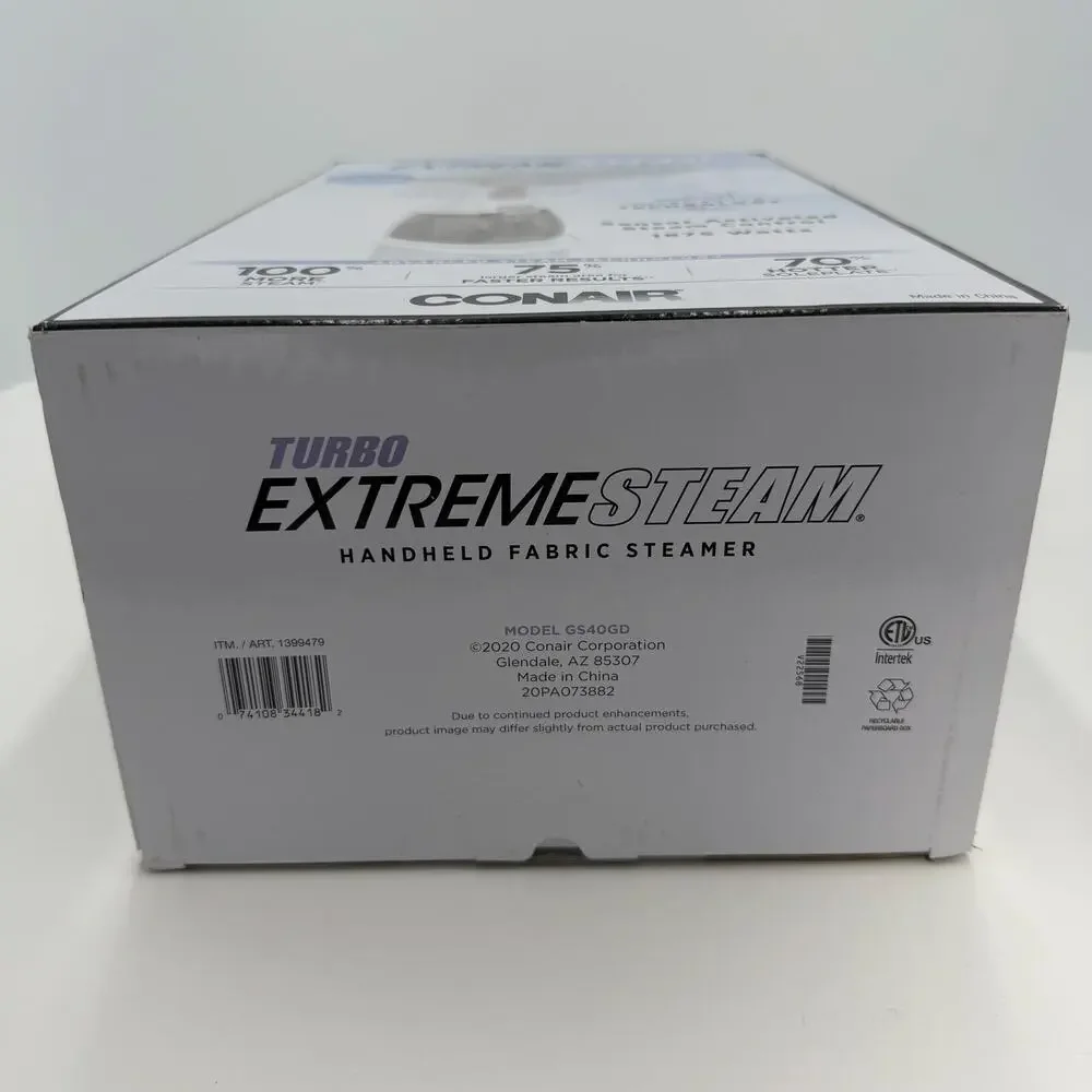 Conair Turbo Extreme Handheld Fabric Clothing Steamer Smart Touch Technology - Picture 5 of 5